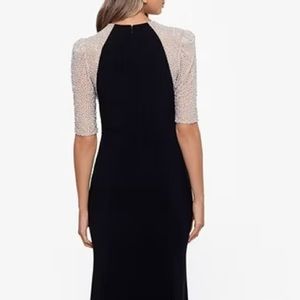 Xscape Beaded Mesh Gown